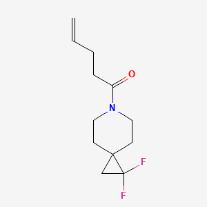 molecular formula C12H17F2NO B2648403 1-{1,1-二氟-6-氮杂螺[2.5]辛烷-6-基}戊-4-烯-1-酮 CAS No. 2097863-54-0