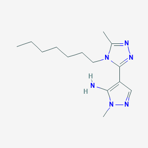 molecular formula C14H24N6 B2648410 4-(4-heptyl-5-methyl-4H-1,2,4-triazol-3-yl)-1-methyl-1H-pyrazol-5-ylamine CAS No. 956368-27-7