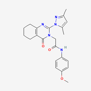 molecular formula C22H25N5O3 B2648411 2-(2-(3,5-dimethyl-1H-pyrazol-1-yl)-4-oxo-5,6,7,8-tetrahydroquinazolin-3(4H)-yl)-N-(4-methoxyphenyl)acetamide CAS No. 1006819-71-1