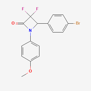 molecular formula C16H12BrF2NO2 B2648420 4-(4-Bromophenyl)-3,3-difluoro-1-(4-methoxyphenyl)azetidin-2-one CAS No. 342596-76-3