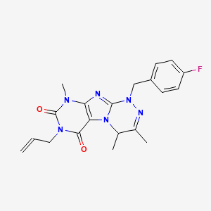 molecular formula C20H21FN6O2 B2648422 1-[(4-fluorophenyl)methyl]-3,4,9-trimethyl-7-prop-2-enyl-4H-purino[8,7-c][1,2,4]triazine-6,8-dione CAS No. 919026-50-9