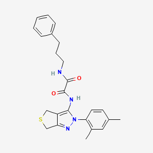 molecular formula C24H26N4O2S B2648428 N1-(2-(2,4-二甲苯基)-4,6-二氢-2H-噻吩并[3,4-c]吡唑-3-基)-N2-(3-苯丙基)草酰胺 CAS No. 899952-44-4