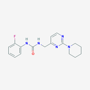 molecular formula C17H20FN5O B2648431 1-(2-Fluorophenyl)-3-((2-(piperidin-1-yl)pyrimidin-4-yl)methyl)urea CAS No. 1797620-07-5