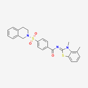 molecular formula C25H23N3O3S2 B2648432 (E)-4-((3,4-二氢异喹啉-2(1H)-基)磺酰基)-N-(3,4-二甲基苯并[d]噻唑-2(3H)-亚甲基)苯甲酰胺 CAS No. 850910-98-4