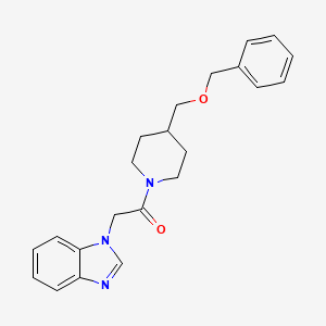 molecular formula C22H25N3O2 B2648437 2-(1H-benzo[d]imidazol-1-yl)-1-(4-((benzyloxy)methyl)piperidin-1-yl)ethanone CAS No. 1226446-23-6