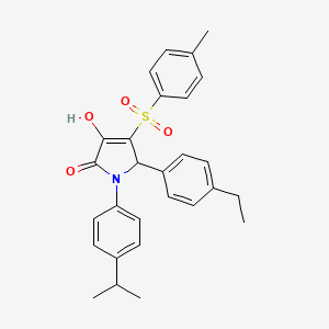 molecular formula C28H29NO4S B2648449 5-(4-ethylphenyl)-3-hydroxy-1-(4-isopropylphenyl)-4-tosyl-1H-pyrrol-2(5H)-one CAS No. 1357844-35-9