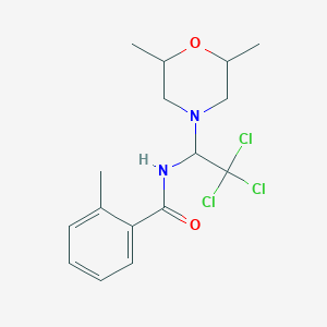 2-methyl-N-[2,2,2-trichloro-1-(2,6-dimethylmorpholin-4-yl)ethyl]benzamide