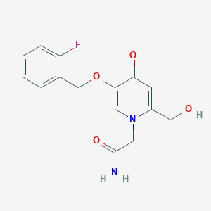 2-(5-((2-fluorobenzyl)oxy)-2-(hydroxymethyl)-4-oxopyridin-1(4H)-yl)acetamide