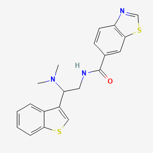 molecular formula C20H19N3OS2 B2648458 N-(2-(benzo[b]thiophen-3-yl)-2-(dimethylamino)ethyl)benzo[d]thiazole-6-carboxamide CAS No. 2034569-27-0