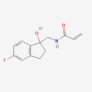 molecular formula C13H14FNO2 B2648459 N-[(5-Fluoro-1-hydroxy-2,3-dihydroinden-1-yl)methyl]prop-2-enamide CAS No. 2361656-61-1