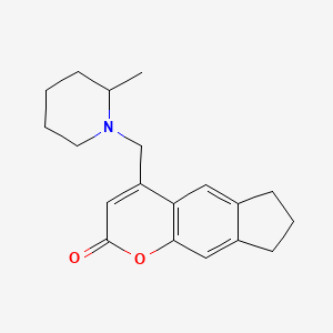 molecular formula C19H23NO2 B2648461 4-((2-甲基哌啶-1-基)甲基)-7,8-二氢环戊[g]色烯-2(6H)-酮 CAS No. 896826-29-2