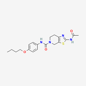 molecular formula C19H24N4O3S B2648465 2-acetamido-N-(4-butoxyphenyl)-6,7-dihydrothiazolo[5,4-c]pyridine-5(4H)-carboxamide CAS No. 1351658-96-2