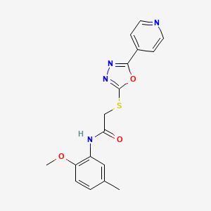 molecular formula C17H16N4O3S B2648467 N-(2-甲氧基-5-甲基苯基)-2-{[5-(吡啶-4-基)-1,3,4-恶二唑-2-基]硫代}乙酰胺 CAS No. 721407-46-1