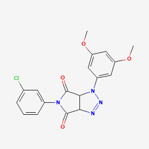 molecular formula C18H15ClN4O4 B2648476 5-(3-chlorophenyl)-1-(3,5-dimethoxyphenyl)-1,6a-dihydropyrrolo[3,4-d][1,2,3]triazole-4,6(3aH,5H)-dione CAS No. 1170917-52-8