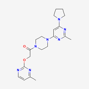 1-(4-(2-Methyl-6-(pyrrolidin-1-yl)pyrimidin-4-yl)piperazin-1-yl)-2-((4-methylpyrimidin-2-yl)oxy)ethanone
