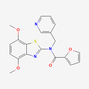molecular formula C20H17N3O4S B2648480 N-(4,7-dimethoxybenzo[d]thiazol-2-yl)-N-(pyridin-3-ylmethyl)furan-2-carboxamide CAS No. 895431-31-9