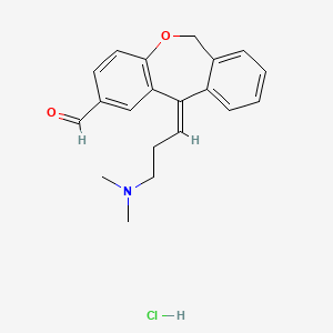 molecular formula C20H22ClNO2 B2648487 (11Z)-11-[3-(二甲氨基)丙烯基]-6H-苯并[c][1]苯并氧杂蒽-2-甲醛；盐酸盐 CAS No. 2519517-78-1