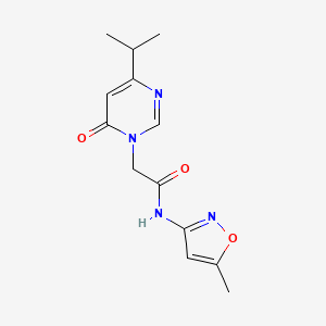 molecular formula C13H16N4O3 B2648488 2-(4-异丙基-6-氧代嘧啶-1(6H)-基)-N-(5-甲基异恶唑-3-基)乙酰胺 CAS No. 1226454-23-4