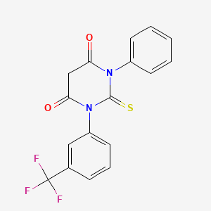molecular formula C17H11F3N2O2S B2648490 1-Phenyl-2-sulfanylidene-3-[3-(trifluoromethyl)phenyl]-1,3-diazinane-4,6-dione CAS No. 865546-33-4
