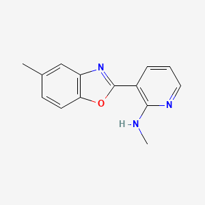 molecular formula C14H13N3O B2648493 N-甲基-3-(5-甲基-1,3-苯并恶唑-2-基)-2-吡啶胺 CAS No. 860609-39-8