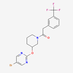 molecular formula C18H17BrF3N3O2 B2648509 1-(3-((5-溴嘧啶-2-基)氧代)哌啶-1-基)-2-(3-(三氟甲基)苯基)乙酮 CAS No. 2034498-57-0