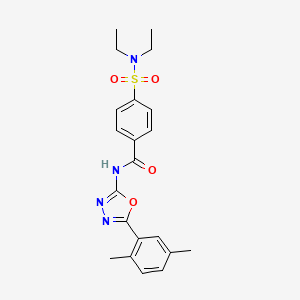 molecular formula C21H24N4O4S B2648510 4-(N,N-diethylsulfamoyl)-N-(5-(2,5-dimethylphenyl)-1,3,4-oxadiazol-2-yl)benzamide CAS No. 891117-16-1