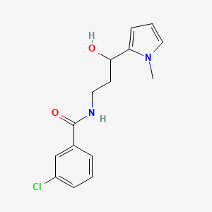 3-chloro-N-(3-hydroxy-3-(1-methyl-1H-pyrrol-2-yl)propyl)benzamide