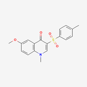 molecular formula C18H17NO4S B2648541 6-Methoxy-1-methyl-3-(4-methylbenzenesulfonyl)-1,4-dihydroquinolin-4-one CAS No. 899214-73-4
