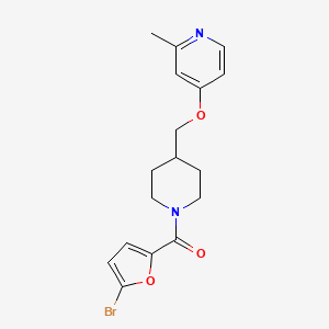molecular formula C17H19BrN2O3 B2648544 (5-Bromofuran-2-yl)-[4-[(2-methylpyridin-4-yl)oxymethyl]piperidin-1-yl]methanone CAS No. 2380044-52-8