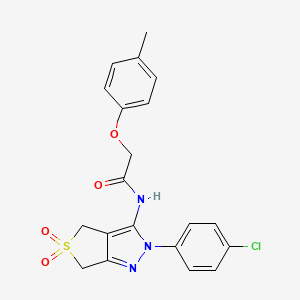 molecular formula C20H18ClN3O4S B2648548 N-(2-(4-氯苯基)-5,5-二氧化-4,6-二氢-2H-噻吩[3,4-c]吡唑-3-基)-2-(对甲苯氧基)乙酰胺 CAS No. 893929-88-9