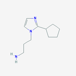 molecular formula C11H19N3 B2648549 3-(2-cyclopentyl-1H-imidazol-1-yl)propan-1-amine CAS No. 1779798-30-9