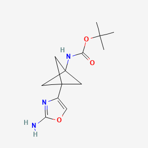 molecular formula C13H19N3O3 B2648558 叔丁基[3-(2-氨基-1,3-噁唑-4-基)雙環[1.1.1]戊-1-基]氨基甲酸酯 CAS No. 1980053-55-1