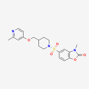 3-Methyl-5-[4-[(2-methylpyridin-4-yl)oxymethyl]piperidin-1-yl]sulfonyl-1,3-benzoxazol-2-one