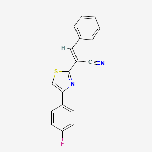 (2E)-2-[4-(4-fluorophenyl)-1,3-thiazol-2-yl]-3-phenylprop-2-enenitrile