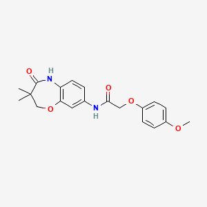 molecular formula C20H22N2O5 B2648575 N-(3,3-二甲基-4-氧代-2,3,4,5-四氢苯并[b][1,4]恶二嗪-8-基)-2-(4-甲氧基苯氧基)乙酰胺 CAS No. 921835-57-6