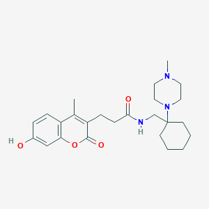 molecular formula C25H35N3O4 B264858 3-(7-hydroxy-4-methyl-2-oxo-2H-chromen-3-yl)-N-{[1-(4-methyl-1-piperazinyl)cyclohexyl]methyl}propanamide 