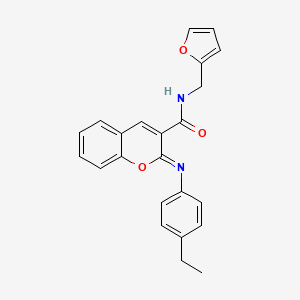 molecular formula C23H20N2O3 B2648589 (2Z)-2-[(4-ethylphenyl)imino]-N-(furan-2-ylmethyl)-2H-chromene-3-carboxamide CAS No. 1327176-40-8