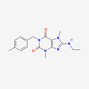 molecular formula C17H21N5O2 B2648593 8-(乙氨基)-3,7-二甲基-1-(4-甲基苄基)-1H-嘌呤-2,6(3H,7H)-二酮 CAS No. 879072-31-8