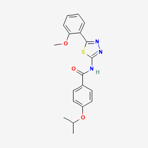 molecular formula C19H19N3O3S B2648595 4-isopropoxy-N-(5-(2-methoxyphenyl)-1,3,4-thiadiazol-2-yl)benzamide CAS No. 476460-24-9