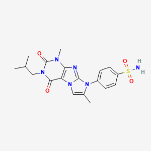 molecular formula C19H22N6O4S B2648601 4-(3-isobutyl-1,7-dimethyl-2,4-dioxo-3,4-dihydro-1H-imidazo[2,1-f]purin-8(2H)-yl)benzenesulfonamide CAS No. 923479-93-0