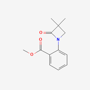 molecular formula C13H15NO3 B2648604 Methyl 2-(3,3-dimethyl-2-oxo-1-azetanyl)benzenecarboxylate CAS No. 339100-88-8