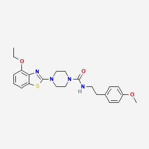 molecular formula C23H28N4O3S B2648606 4-(4-ethoxybenzo[d]thiazol-2-yl)-N-(4-methoxyphenethyl)piperazine-1-carboxamide CAS No. 1209883-61-3