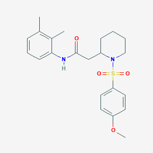 molecular formula C22H28N2O4S B2648625 N-(2,3-二甲基苯基)-2-(1-((4-甲氧基苯基)磺酰基)哌啶-2-基)乙酰胺 CAS No. 941911-42-8