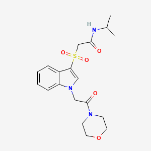 molecular formula C19H25N3O5S B2648635 N-异丙基-2-((1-(2-吗啉-2-氧代乙基)-1H-吲哚-3-基)磺酰基)乙酰胺 CAS No. 878058-39-0