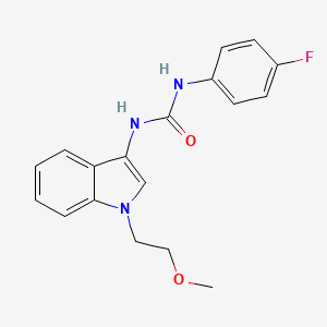 molecular formula C18H18FN3O2 B2648640 1-(4-fluorophenyl)-3-(1-(2-methoxyethyl)-1H-indol-3-yl)urea CAS No. 922896-78-4