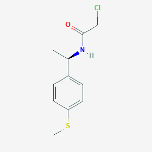 molecular formula C11H14ClNOS B2648646 2-Chloro-N-[(1R)-1-(4-methylsulfanylphenyl)ethyl]acetamide CAS No. 2411180-67-9