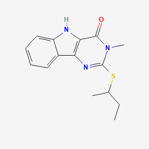 molecular formula C15H17N3OS B2648650 2-丁基-2-硫代-3-甲基-5H-嘧啶并[5,4-b]吲哚-4-酮 CAS No. 537668-27-2
