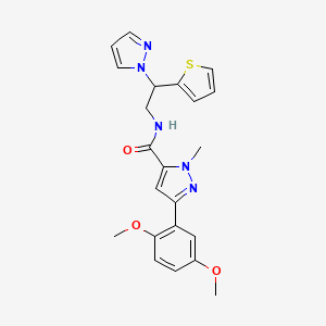 N-(2-(1H-pyrazol-1-yl)-2-(thiophen-2-yl)ethyl)-3-(2,5-dimethoxyphenyl)-1-methyl-1H-pyrazole-5-carboxamide