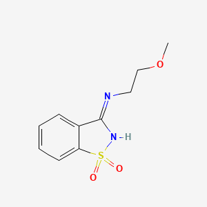 molecular formula C10H12N2O3S B2648653 N-(2-methoxyethyl)-1,2-benzothiazol-3-amine 1,1-dioxide CAS No. 294874-19-4