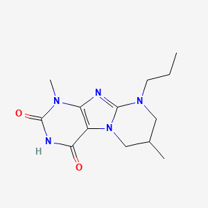 molecular formula C13H19N5O2 B2648654 1,7-二甲基-9-丙基-6,7,8,9-四氢嘧啶并[2,1-f]嘌呤-2,4(1H,3H)-二酮 CAS No. 878414-69-8
